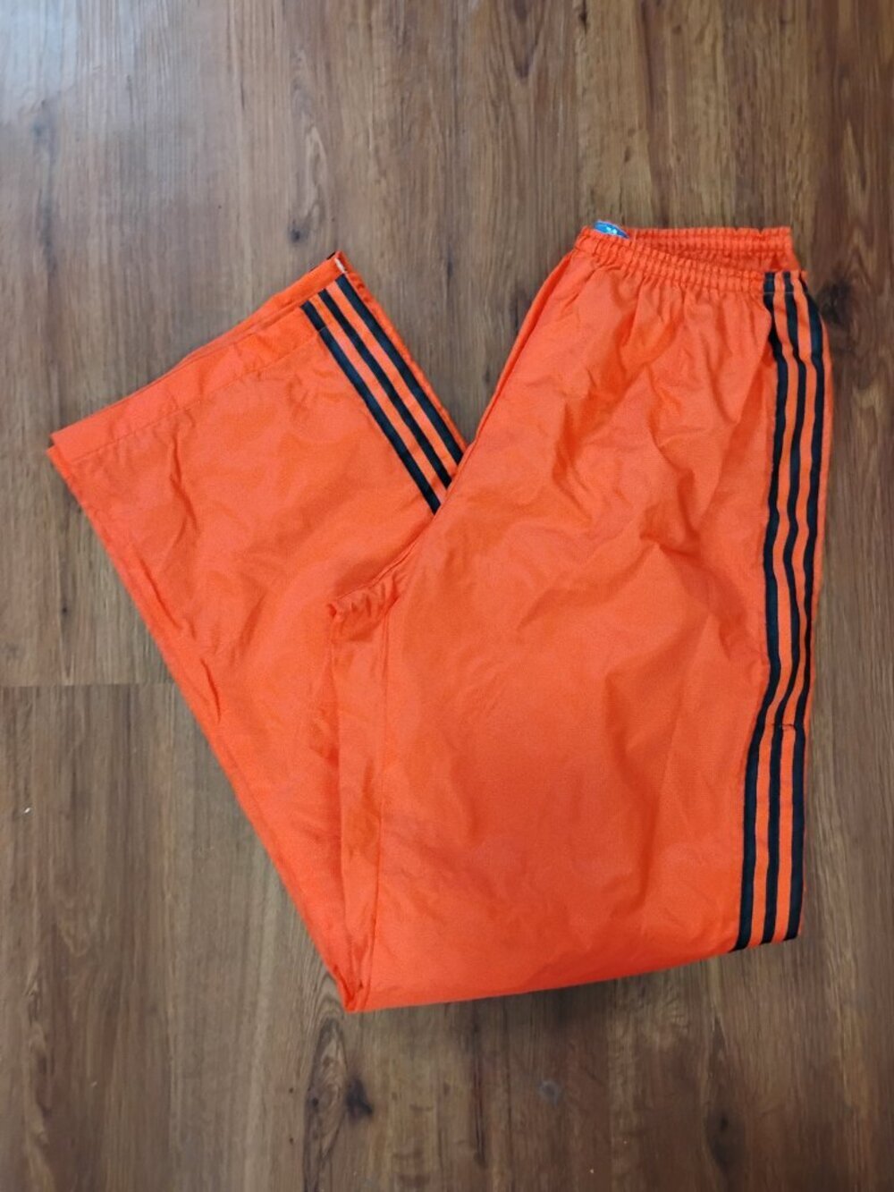Vintage Adidas 3 Stripe Wind Pants Full Zip Orange